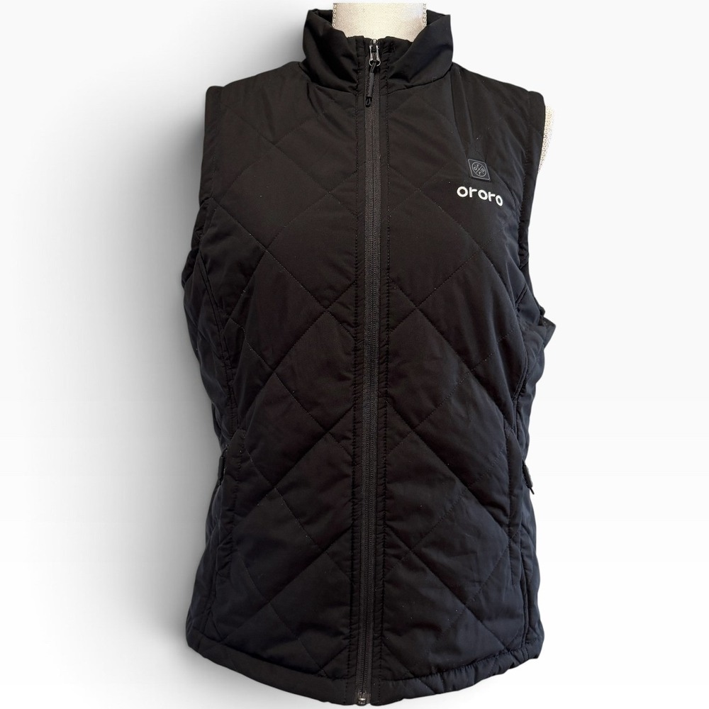 Ororo Womens Heated Vest Black Quilted Full Zip WVQMBT1130702172 Medium
